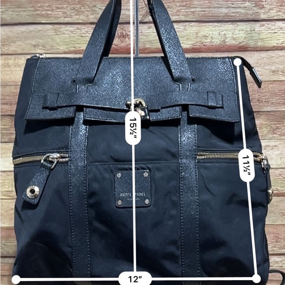 Henri Bendel Black Nylon Jetsetter Backpack - Picture 8 of 12